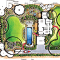 Color annotated garden plan. Illustration Richard Martin III